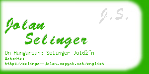 jolan selinger business card